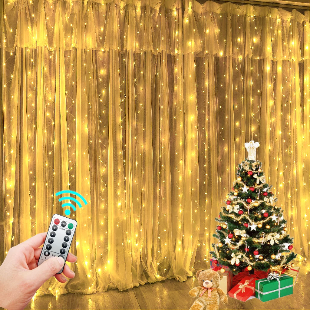 Curtain Garland LED String Lights Festival Decoration 8 Modes USB Remote Control Holiday Wedding Fairy Lights for Bedroom Home
Curtain Garland LED String Lights Festival Decoration 8 Modes USB Remote Control Holiday Wedding Fairy Lights for Bedroom Home