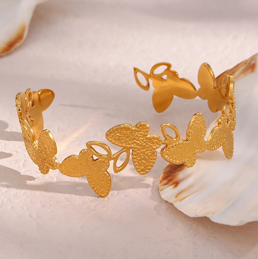 Drop Shipping Products 2023 18k Gold Plated Stainless Steel Butterfly Bangle Tarnish Free Jewelry
Drop Shipping Products 2023 18k Gold Plated Stainless Steel Butterfly Bangle Tarnish Free Jewelry