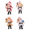4 Santa Claus with presents on their backs hands Christmas Tree Hanging Santa Doll Great decoration for Christmas tree