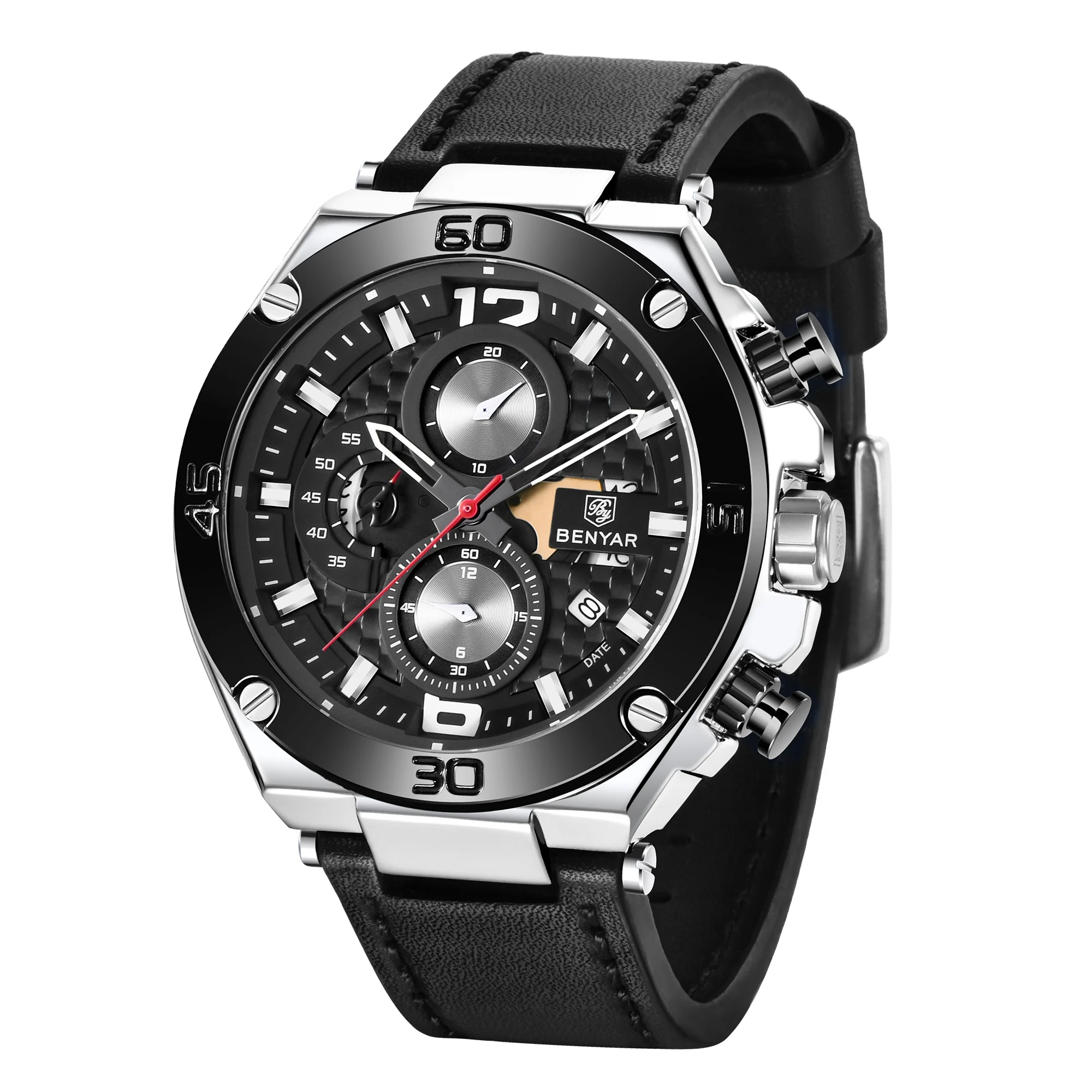 Original BENYAR Watch 5151 Men Wrist Luxury Military Leather Chronograph Watches Relojes Hombre, Black, rose gold, silver, blue
Original BENYAR Watch 5151 Men Wrist Luxury Military Leather Chronograph Watches Relojes Hombre, Black, rose gold, silver, blue