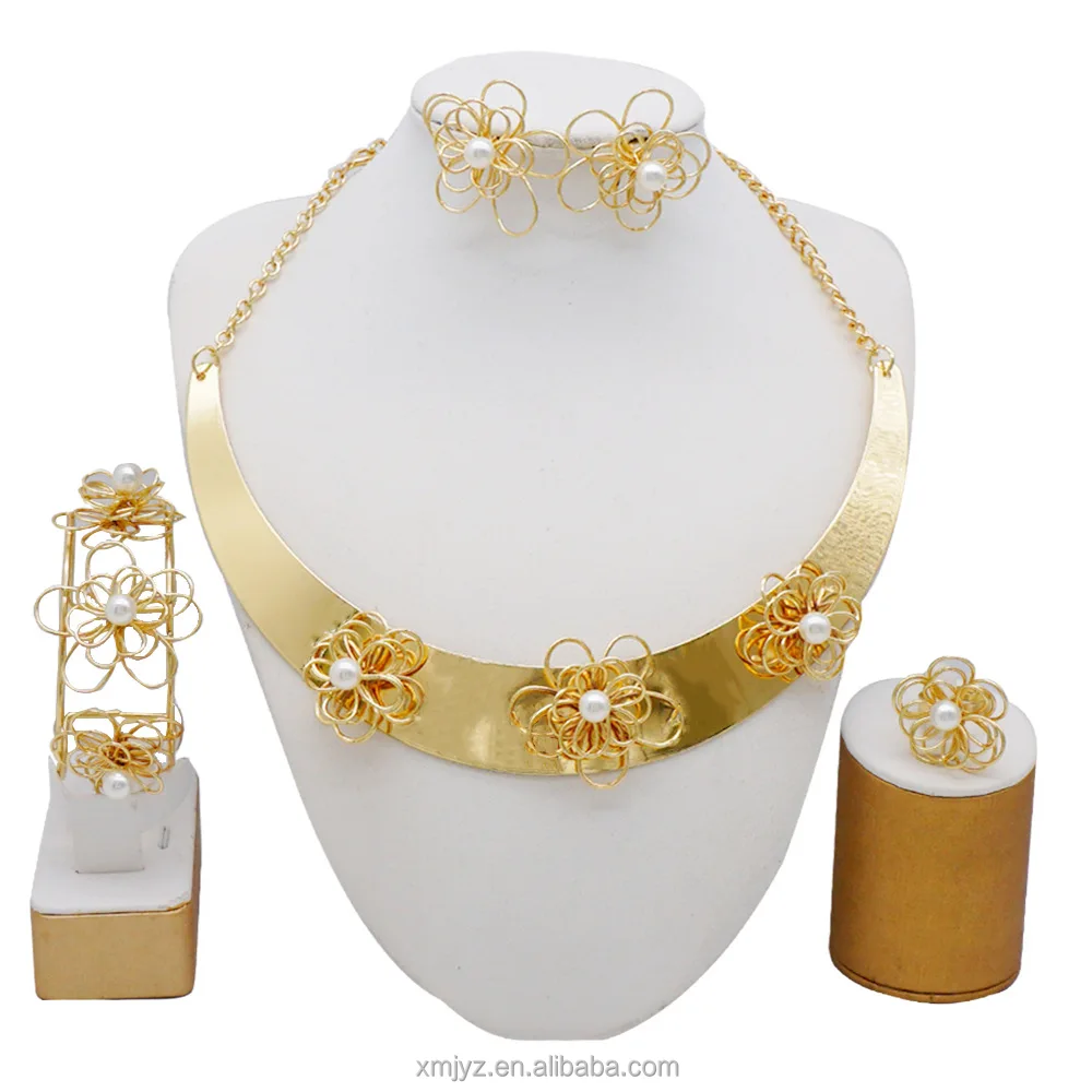 Necklace Dubai Bridal Accessories European And American African Popular Design Earrings Bracelet Jewelry set
Necklace Dubai Bridal Accessories European And American African Popular Design Earrings Bracelet Jewelry set