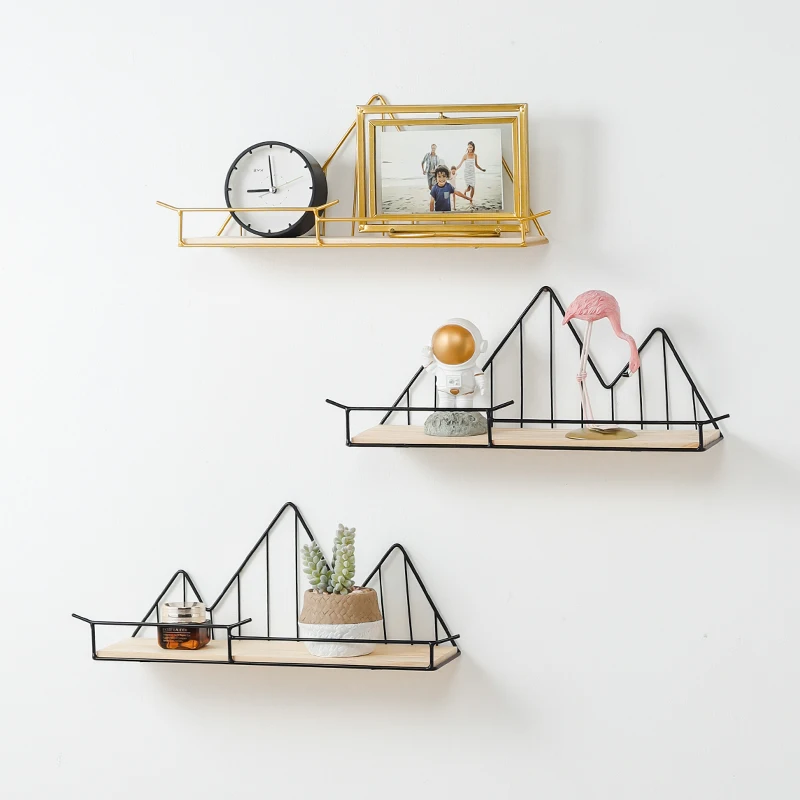 Nordic creative mountain style wall-mounted storage holders racks home organizer metal crafts, Black and gold
Nordic creative mountain style wall-mounted storage holders racks home organizer metal crafts, Black and gold