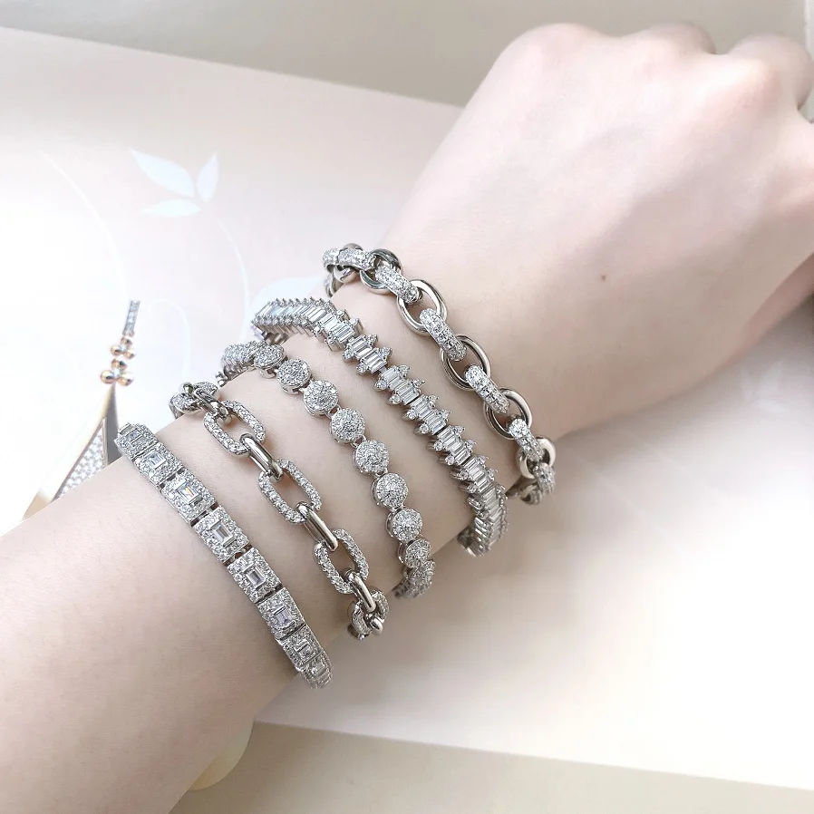 Diamond Bracelets Women Jewelry Round Square Charm Bracelet 925 Sterling Silver Cubic Zircon Gold Jewelry Chain Bracelets
Diamond Bracelets Women Jewelry Round Square Charm Bracelet 925 Sterling Silver Cubic Zircon Gold Jewelry Chain Bracelets