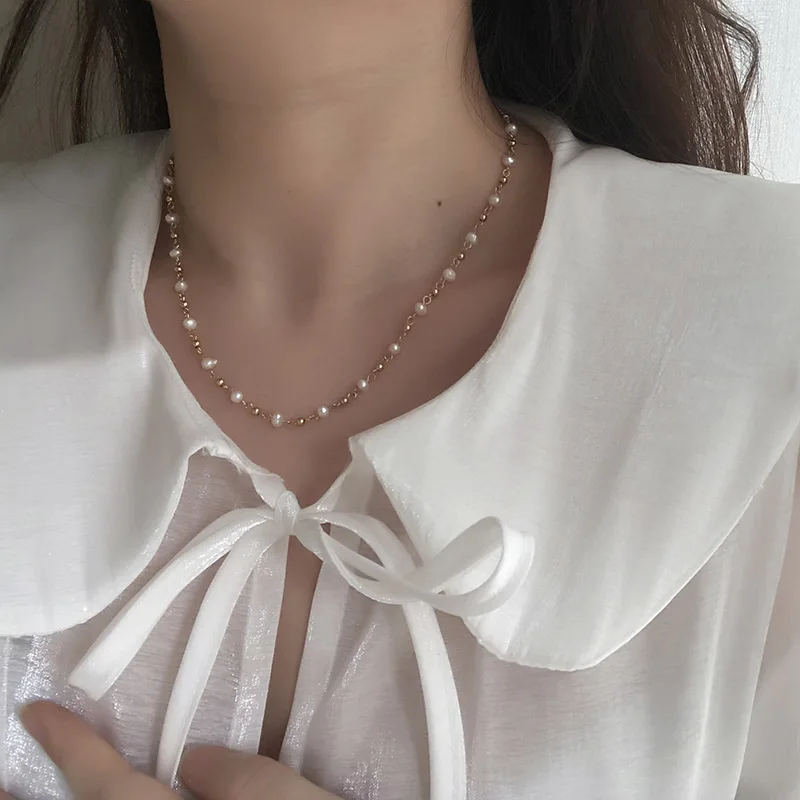 Freshwater Pearl Beads Chain Link Choker Necklace Stainless Steel Simple and Fashion Natural Necklaces Trendy Opp Bag Women's
Freshwater Pearl Beads Chain Link Choker Necklace Stainless Steel Simple and Fashion Natural Necklaces Trendy Opp Bag Women's
