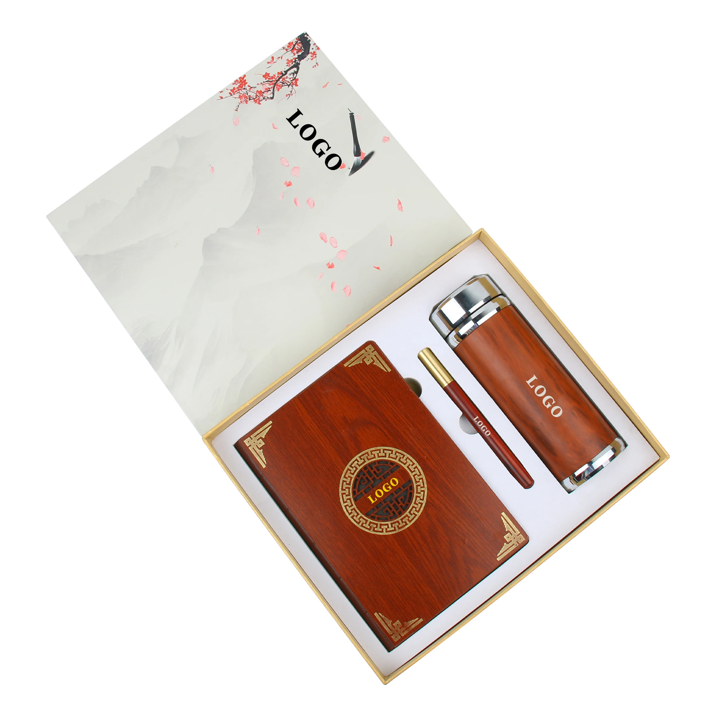 ideas 2020 notebook and pen & custom cup gift set for business