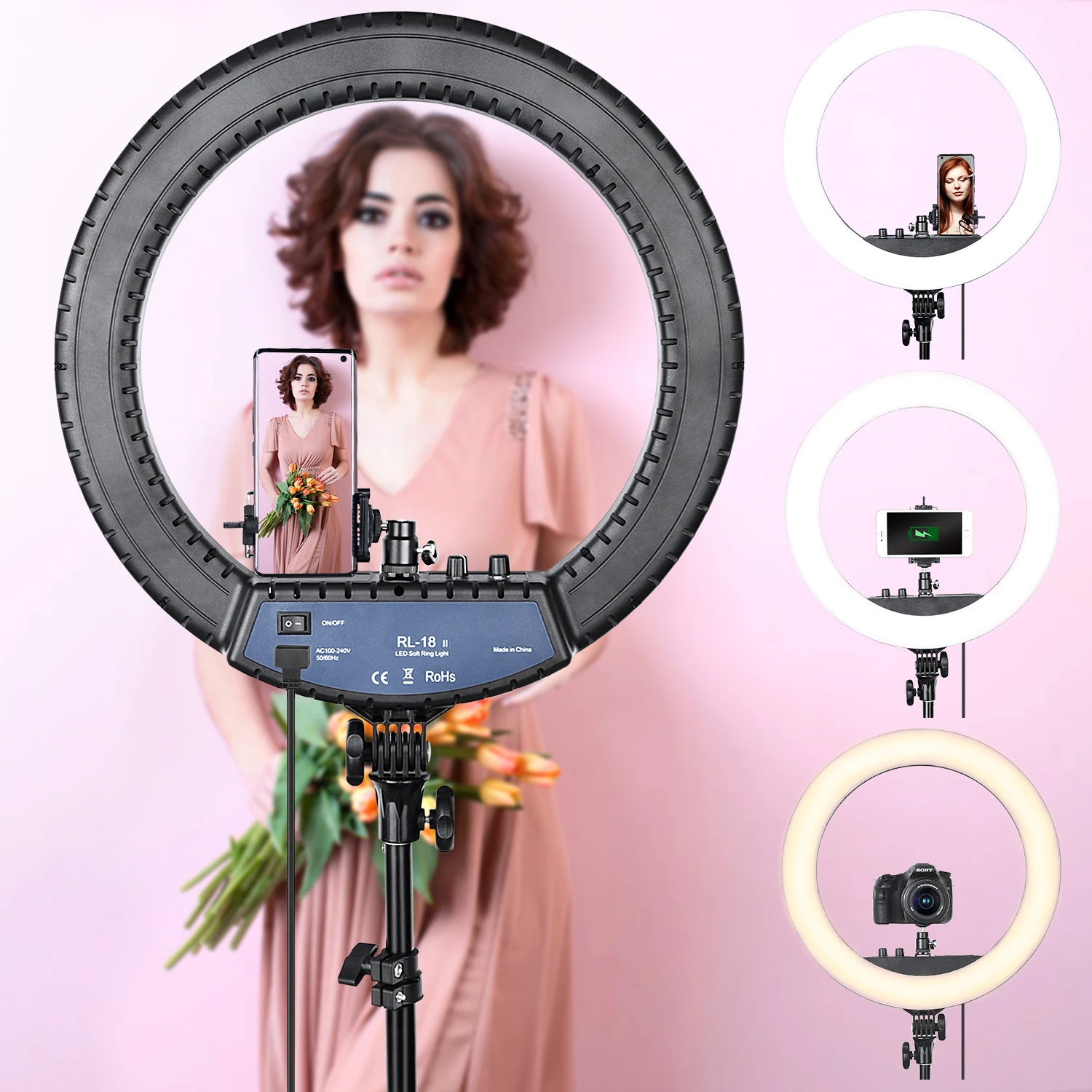 Dropshipping Hot Sale 18 Inch Dimmable Live Stream Photographic Lamp Selfie Makeup Lighting LED Ring Light with Tripod Stand, Black
Dropshipping Hot Sale 18 Inch Dimmable Live Stream Photographic Lamp Selfie Makeup Lighting LED Ring Light with Tripod Stand, Black