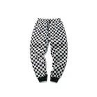 Black And White Plaid Pants Men's Africa Causal Loose Drawstring Trending Trousers