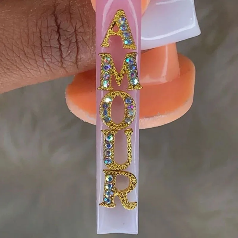 26 Alphabet Letters Shape Nail Art Charm DIY Rhinestone Nails Art Decoration Accessories Fake Nails Decals, Gold
26 Alphabet Letters Shape Nail Art Charm DIY Rhinestone Nails Art Decoration Accessories Fake Nails Decals, Gold