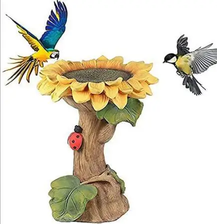

EE001 Polyresin Bird Feeder Pet Feeding Tray Indoor Ornaments Outdoor Birdhouse Garden Decor Sunflower Birds Feeders