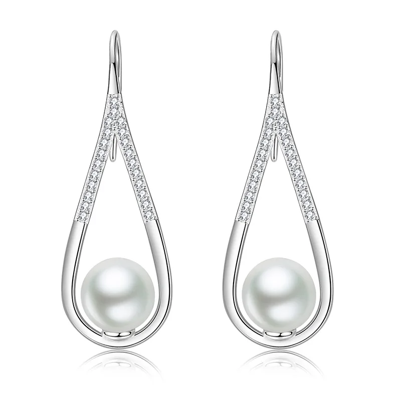 Hot Sale Trendy Silver Zircon Copper Aretes 18K Gold Plated Water Drop Shape Pearl Earrings For Women 2021, 2 color, gold and silver
Hot Sale Trendy Silver Zircon Copper Aretes 18K Gold Plated Water Drop Shape Pearl Earrings For Women 2021, 2 color, gold and silver