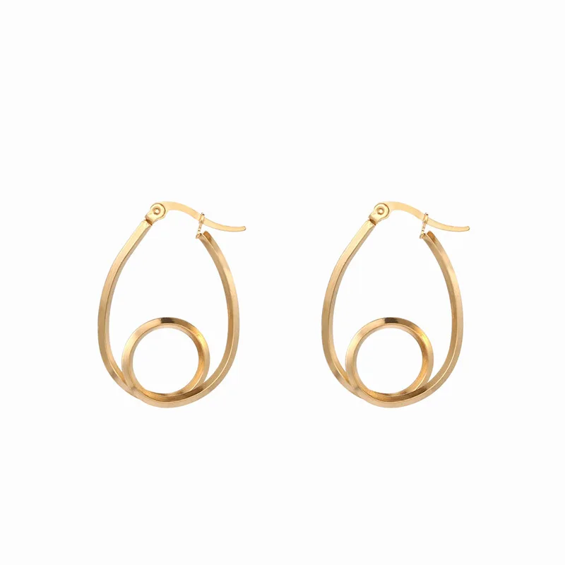 2021 New Design Stainless Steel Geometric Double Circle Earrings 18k Gold Plated Irregular Twist Layered Circle Hoop Earrings
2021 New Design Stainless Steel Geometric Double Circle Earrings 18k Gold Plated Irregular Twist Layered Circle Hoop Earrings