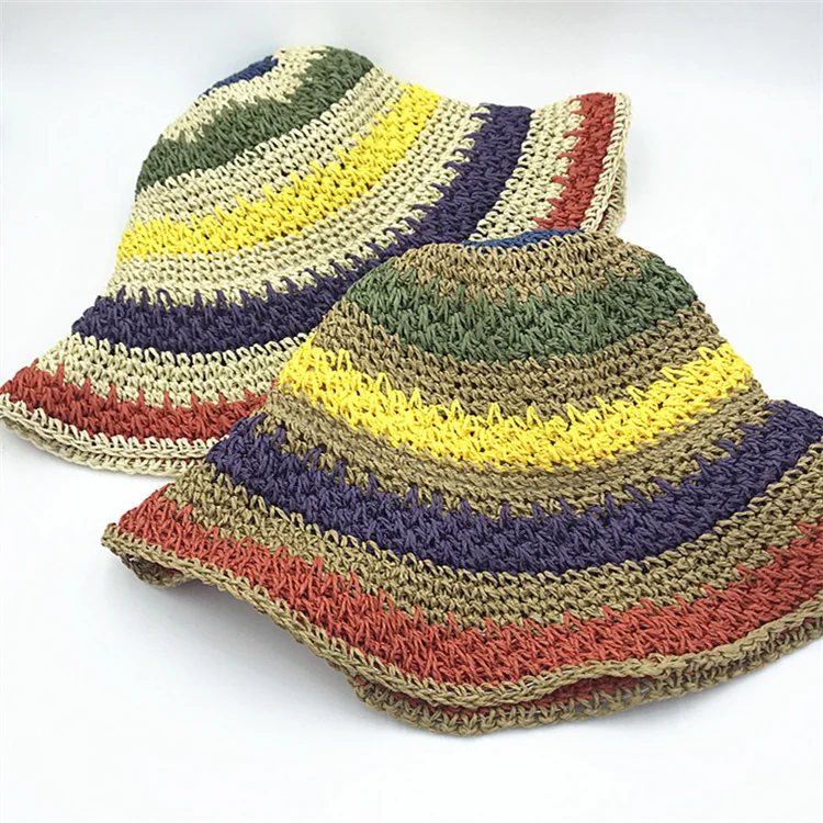 Women Colorful Outdoor Sun Caps Crochet Folded Handmade Beach Woven Bucket Straw Hat
Women Colorful Outdoor Sun Caps Crochet Folded Handmade Beach Woven Bucket Straw Hat