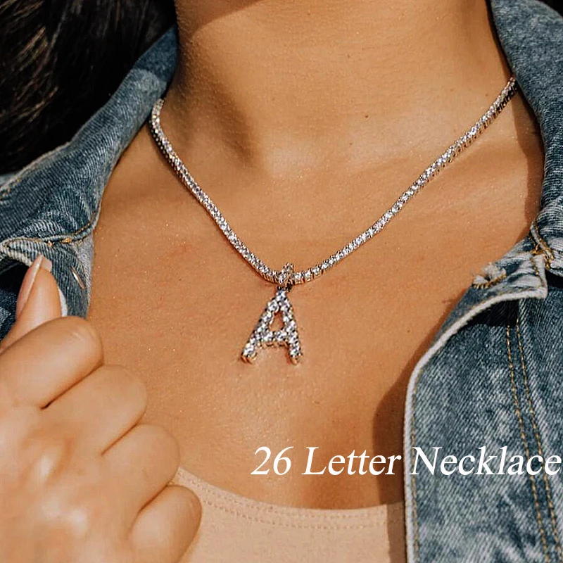 26Rhinestone Letter Necklace Chain Women Crystal Choker Pendant Necklace Tennis necklace Jewelry, Silver
26Rhinestone Letter Necklace Chain Women Crystal Choker Pendant Necklace Tennis necklace Jewelry, Silver
