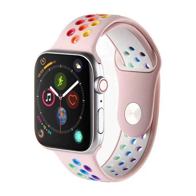 Silicone Sport for Apple Watch Band 38mm 40mm 42mm 44mm Rainbow Sport Ruber Strap, 11 colors
Silicone Sport for Apple Watch Band 38mm 40mm 42mm 44mm Rainbow Sport Ruber Strap, 11 colors