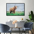 Art Framed Art Cow Bull Oil Painting Decorative Framed Canvas Art Work Wall Art Wall Painting