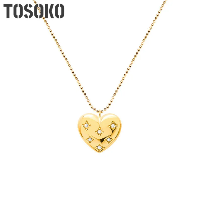 Stainless Steel Jewelry Peach Heart Zircon Sweater Chain Long Heart With Zircon Necklace Sweet Chain For Female BSP583
Stainless Steel Jewelry Peach Heart Zircon Sweater Chain Long Heart With Zircon Necklace Sweet Chain For Female BSP583