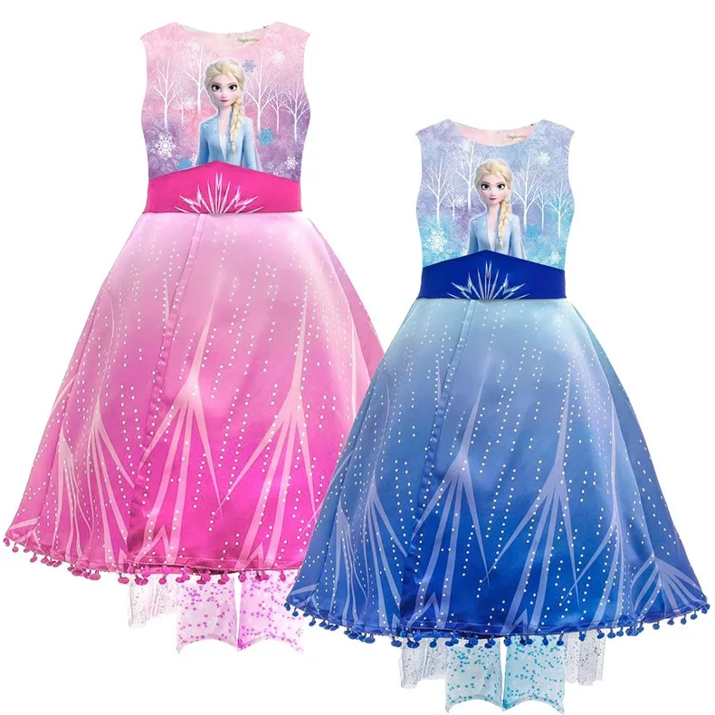 New Frozen 2 Elsa Child Costume Girls Dress Up Princess Dress Cosplay Party Print Dresses Kids Girls Clothing 916, Blue.rose red
New Frozen 2 Elsa Child Costume Girls Dress Up Princess Dress Cosplay Party Print Dresses Kids Girls Clothing 916, Blue.rose red