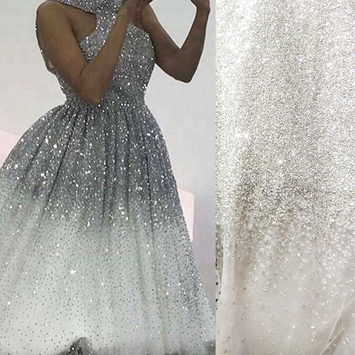 Hot Selling African Rose Gold Sparkle Glitter Mesh Tulle French Luxury Chantilly Lace Fabric White Bridal Wedding Gowns Textiles, Rose gold, black, silver, customized
Hot Selling African Rose Gold Sparkle Glitter Mesh Tulle French Luxury Chantilly Lace Fabric White Bridal Wedding Gowns Textiles, Rose gold, black, silver, customized