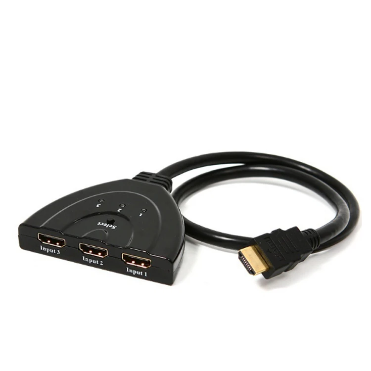 Pigtail black ABS 1080P 1X3 3port hdmi switch 3 in 1out hdmi switcher for HDTV
Pigtail black ABS 1080P 1X3 3port hdmi switch 3 in 1out hdmi switcher for HDTV