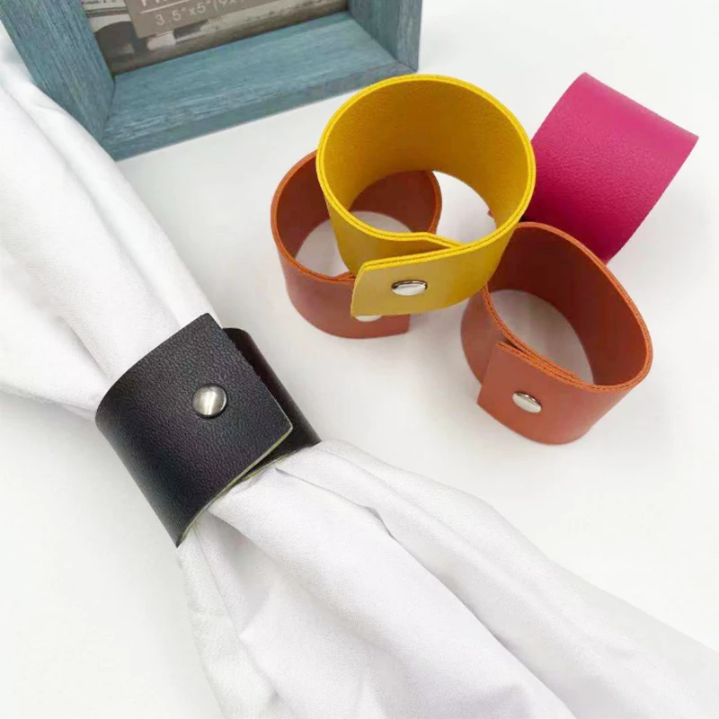 PU Leather Napkin Rings for Table Decor, Wedding, Birthday, Farmhouse Serviette Buckle Holder, Many color have stock
PU Leather Napkin Rings for Table Decor, Wedding, Birthday, Farmhouse Serviette Buckle Holder, Many color have stock