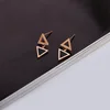 Korean earrings feminine hollow triangle zircon diamond pendant simple stainless steel earrings stud earrings