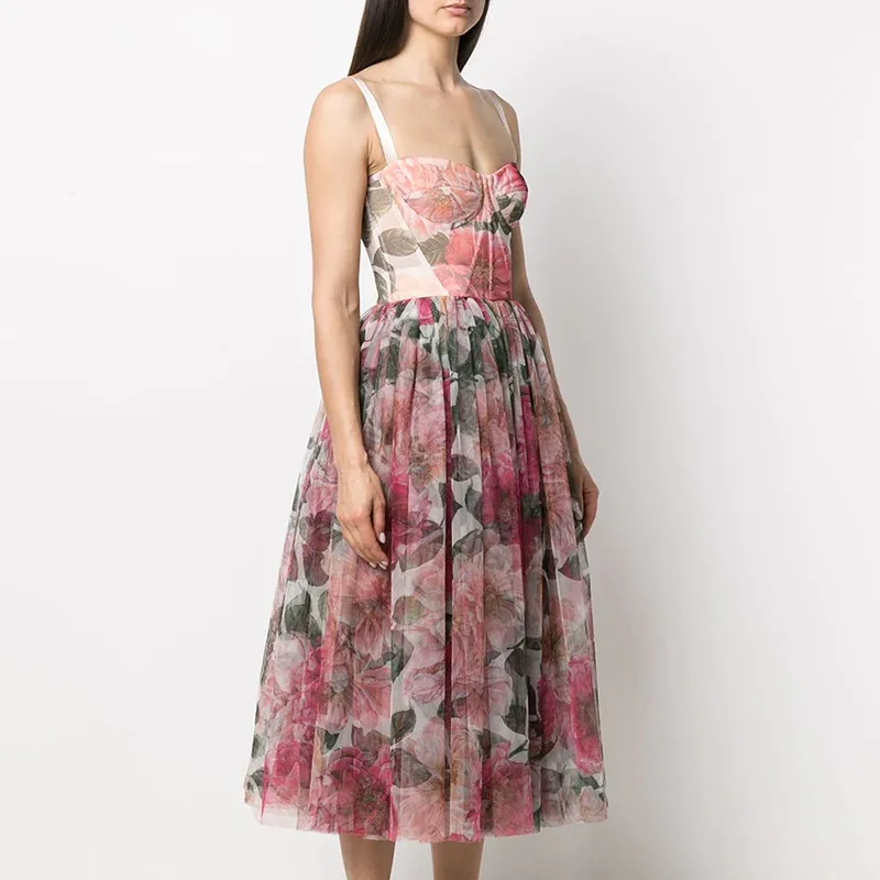 2021 new product women's French retro oil painting printing mesh waist tube top camisole dress, Photo color
2021 new product women's French retro oil painting printing mesh waist tube top camisole dress, Photo color