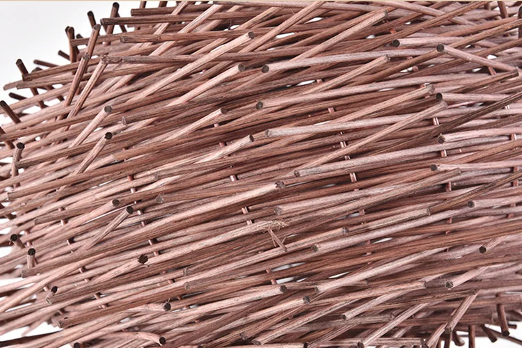 Natural nest shape handmade rattan woven wooden chandelier E27 LED for home store pendant light