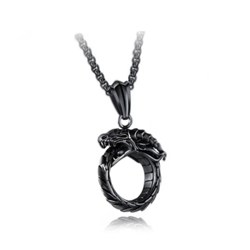 Wholesale Ouroboros Punk Style Men's Personal Domineering Retro Sweater Chain Snake Titanium Steel Pendant Necklace, Gold, black, silver blacken
Wholesale Ouroboros Punk Style Men's Personal Domineering Retro Sweater Chain Snake Titanium Steel Pendant Necklace, Gold, black, silver blacken