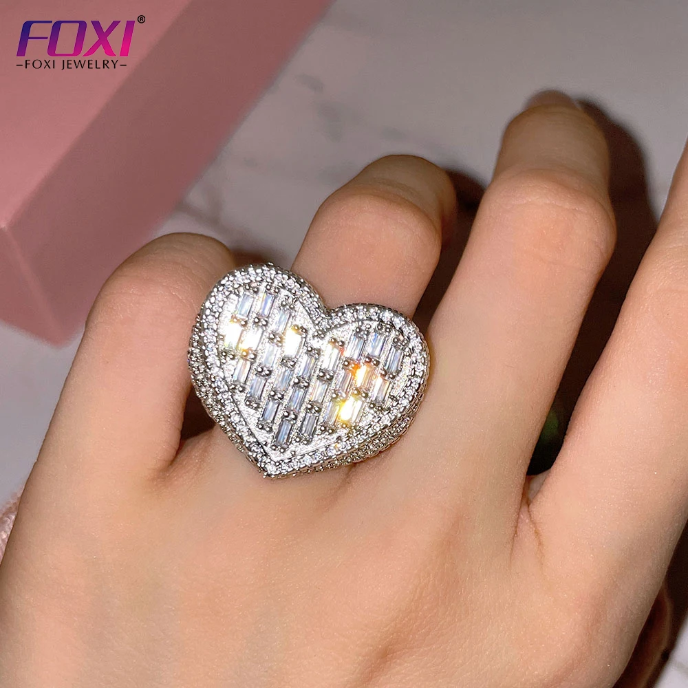 foxi fashion body jewelry hip hop big heart cz gold 18k silver rings for women and men
foxi fashion body jewelry hip hop big heart cz gold 18k silver rings for women and men