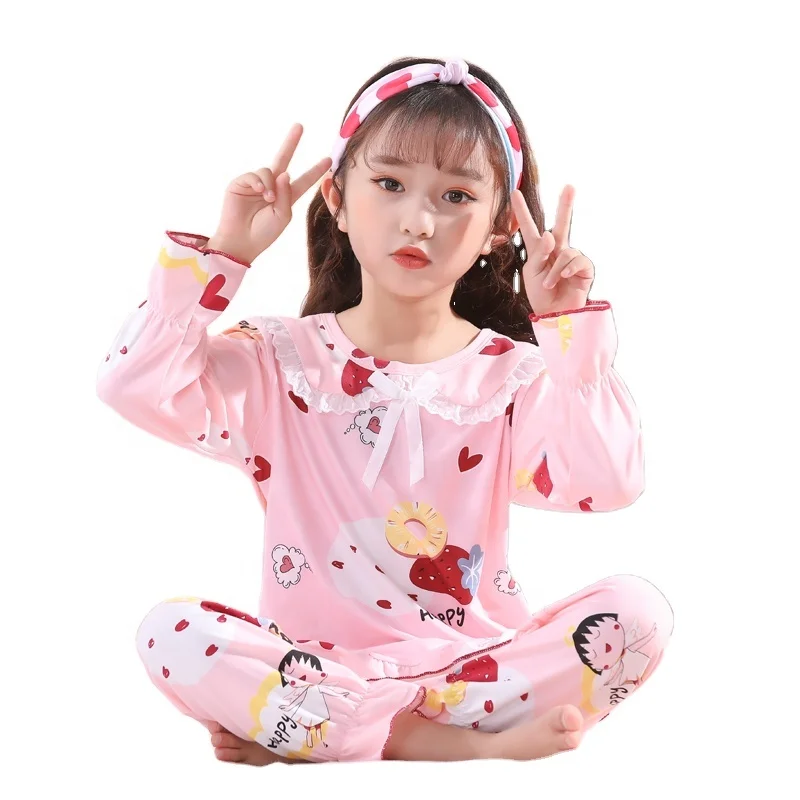 Factory wholesale spring and autumn girls long-sleeved lace milk silk children's casual loose pajamas suit, Picture shows
Factory wholesale spring and autumn girls long-sleeved lace milk silk children's casual loose pajamas suit, Picture shows