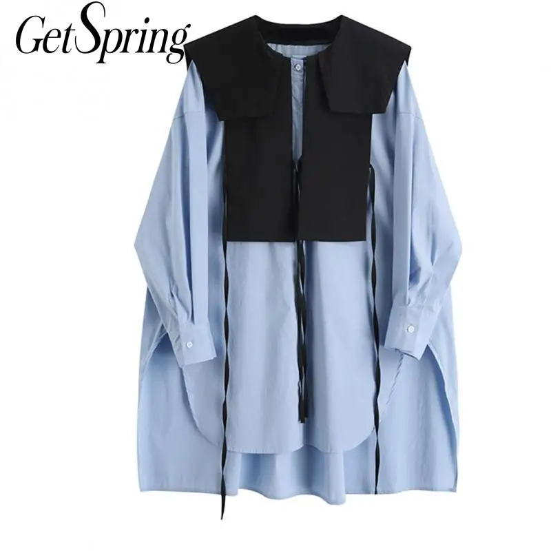 Getspring Women Blouse Patchwork Color Matching Irregular Cotton Womens Tops Blouses Asymmetry Fake Two Casual Shirts 2020 New
Getspring Women Blouse Patchwork Color Matching Irregular Cotton Womens Tops Blouses Asymmetry Fake Two Casual Shirts 2020 New
