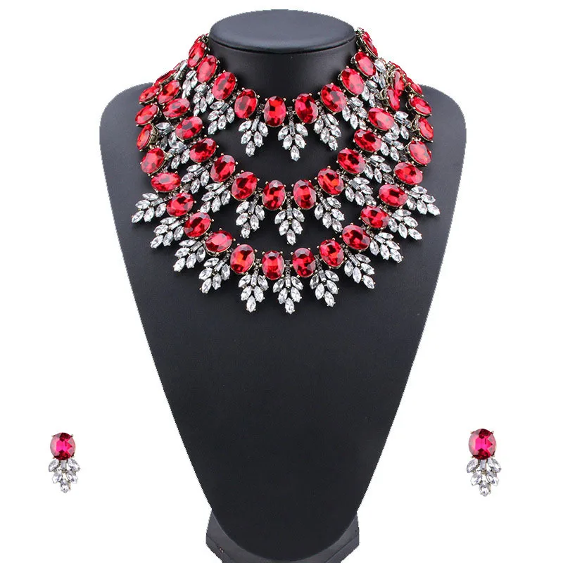 AS colorful bridal crystal necklace set jewelry, Orange, hole blue, pure white, rose red
AS colorful bridal crystal necklace set jewelry, Orange, hole blue, pure white, rose red