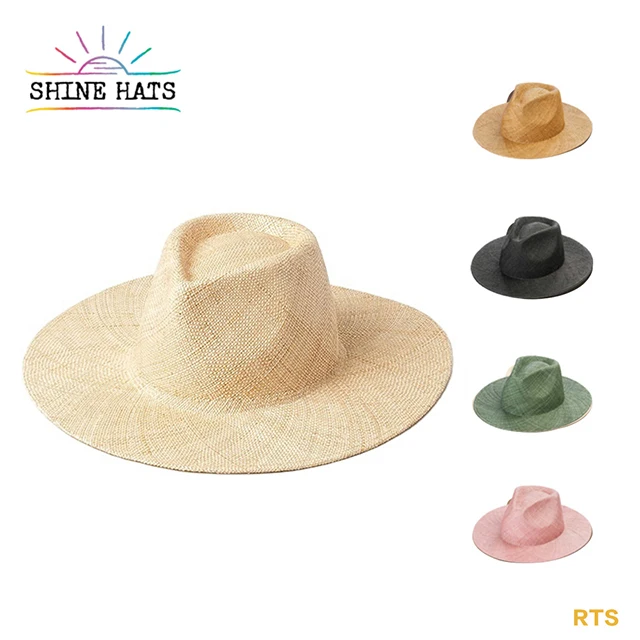 

Shinehats 2024 OEM Luxury Sombrero Chapeau Wide Brim Custom Fedora Sun Hat Wholesale Women Ladies Panama Summer Beach Straw Hats