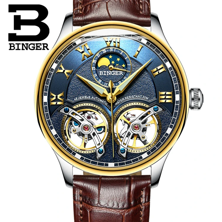 BINGER 8606 L Original Men's Automatic Watch Self-Wind Fashion Men Mechanical Wristwatch Leather Men's luxury business Watch
BINGER 8606 L Original Men's Automatic Watch Self-Wind Fashion Men Mechanical Wristwatch Leather Men's luxury business Watch