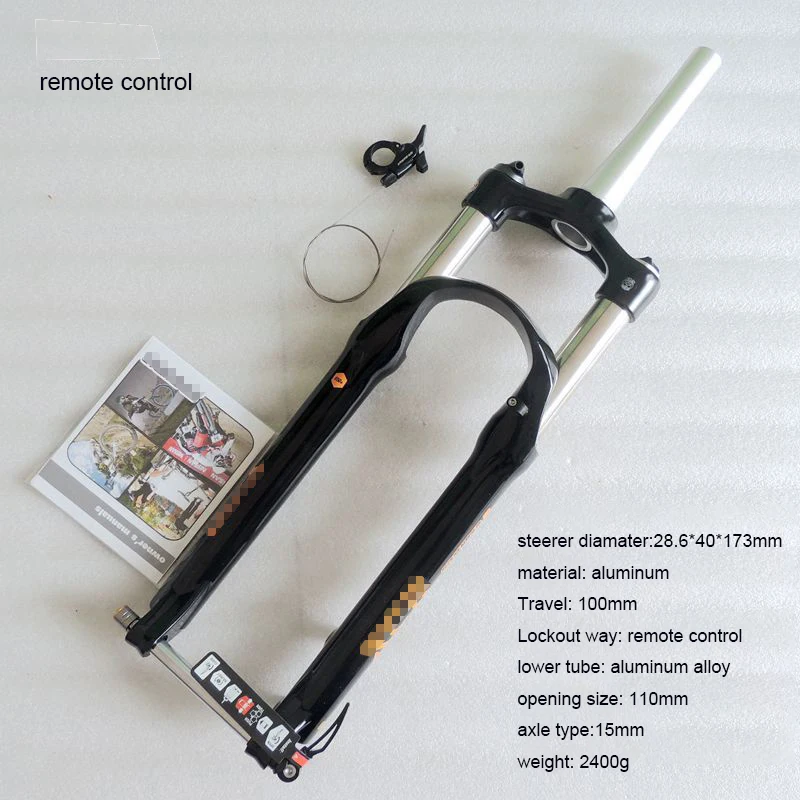 Bicycle air fork 27.5 MTB mountain bike suspension thru axle remote control fork bicycle part bicycle fork, Black
Bicycle air fork 27.5 MTB mountain bike suspension thru axle remote control fork bicycle part bicycle fork, Black