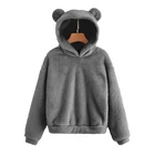 2020 Spring New Style Women Hooded Solid Teddy Sweatshirt Dress Women Hoodies