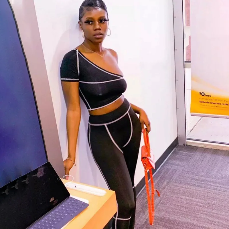 Fitness Sport Jogger One Shoulder Top Leggings Casual Tracksuits Women Two Piece Set
Fitness Sport Jogger One Shoulder Top Leggings Casual Tracksuits Women Two Piece Set