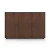 Office 3 Doors wood storage teak modern filing cabinet credenza