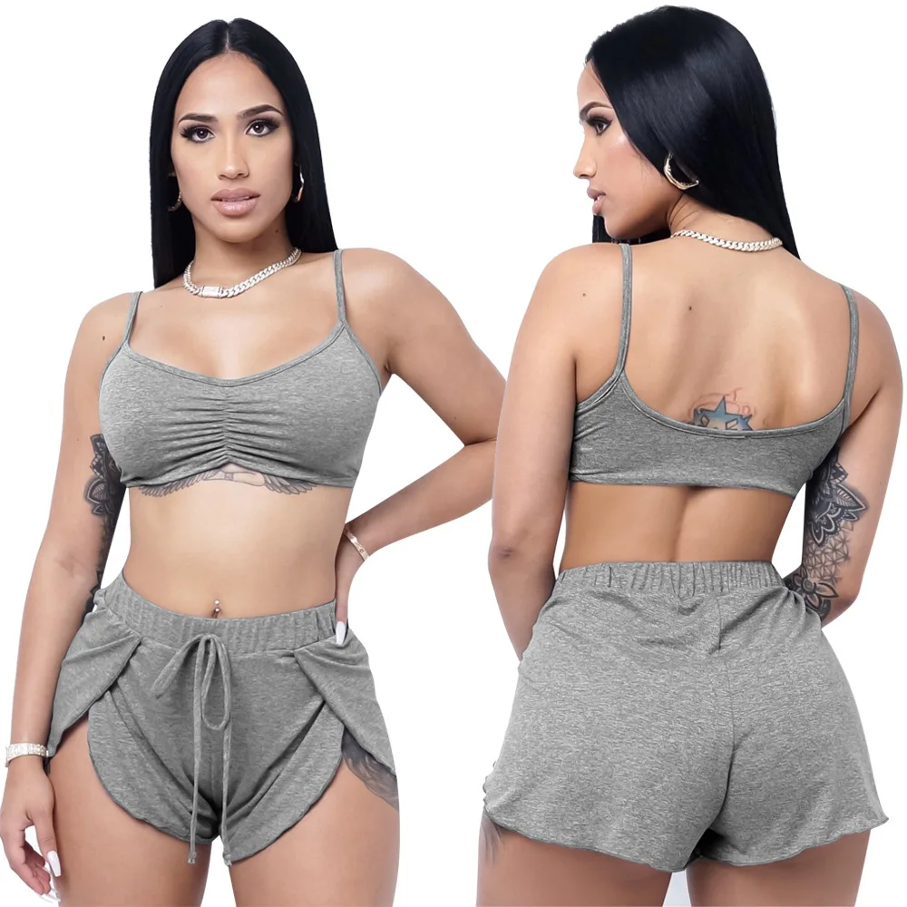 N3492 2021 New Arrivals Woman Ladies Sling Crop Top 2 Piece Biker Suit Yoga Short Set
N3492 2021 New Arrivals Woman Ladies Sling Crop Top 2 Piece Biker Suit Yoga Short Set