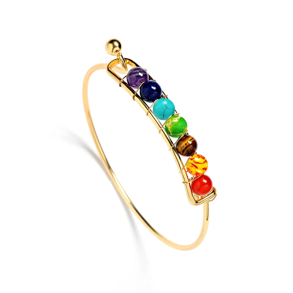 Bestone Fashion 7 Chakra Healing Bracelet 6MM Natural Beaded Cuff Copper Bracelet Handmade Yoga Energy Stone Bracelet
Bestone Fashion 7 Chakra Healing Bracelet 6MM Natural Beaded Cuff Copper Bracelet Handmade Yoga Energy Stone Bracelet