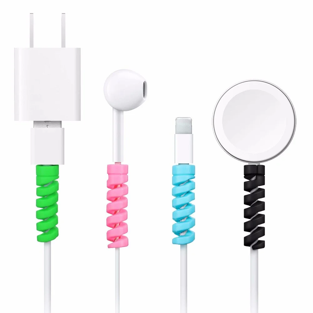 Wholesale Colorful Silicone Data Line Charger Spiral USB Cable Protector for iPhone Charging Cable Protection, Customized
Wholesale Colorful Silicone Data Line Charger Spiral USB Cable Protector for iPhone Charging Cable Protection, Customized