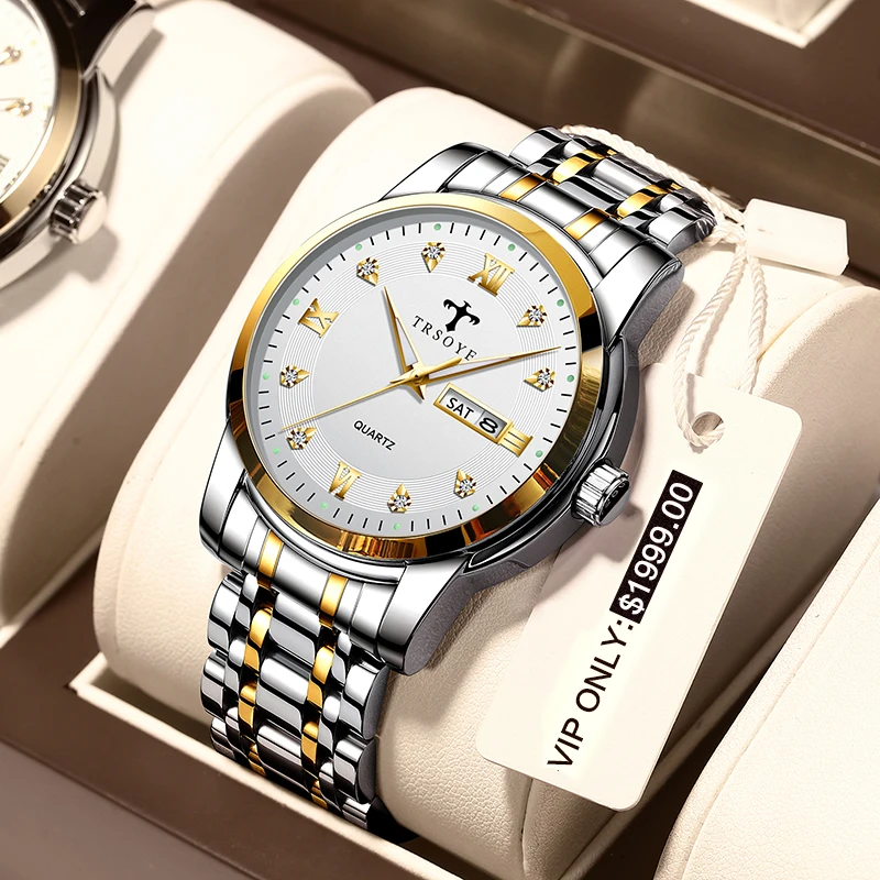 

TRS838 TRSOYE High Quality Automatic Luxury Watches Customized For Men Wrist Luxury Quartz watch customise jam tangan pria, Black