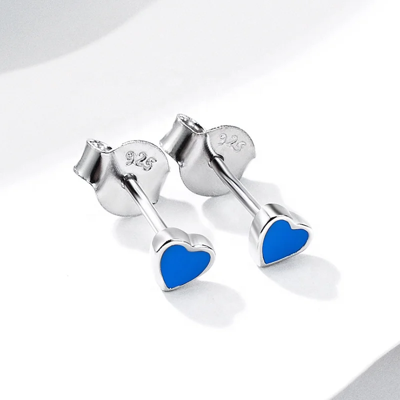 100% 925 Sterling Silver Vintage Blue Enamel Heart Shape Stud Earrings for Women Luxury Girl Jewelry Valentine's Day Gift
100% 925 Sterling Silver Vintage Blue Enamel Heart Shape Stud Earrings for Women Luxury Girl Jewelry Valentine's Day Gift