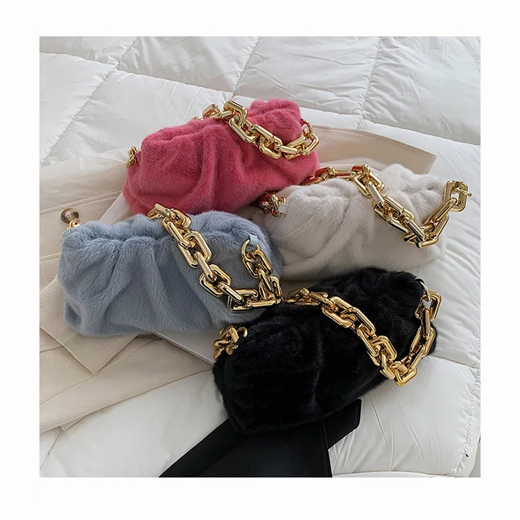 Women Shoulder Bag Top Brand Thick Chain Faux Fur Handbag Winter Pink Tote Bags Soft Plush Armpit Shoulder Purse Female Clutch
Women Shoulder Bag Top Brand Thick Chain Faux Fur Handbag Winter Pink Tote Bags Soft Plush Armpit Shoulder Purse Female Clutch
