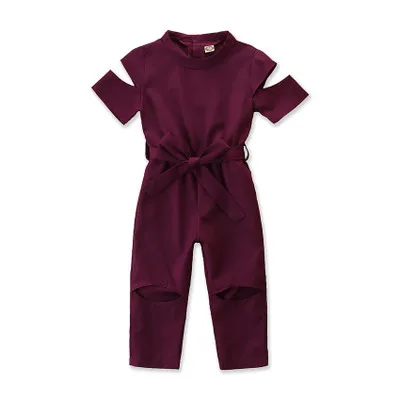 Children's Clothing Summer New Children's Pants Girls Solid Color Short-sleeved Ripped Jumpsuit Big Kids Clothing Girls, Picture shows
Children's Clothing Summer New Children's Pants Girls Solid Color Short-sleeved Ripped Jumpsuit Big Kids Clothing Girls, Picture shows