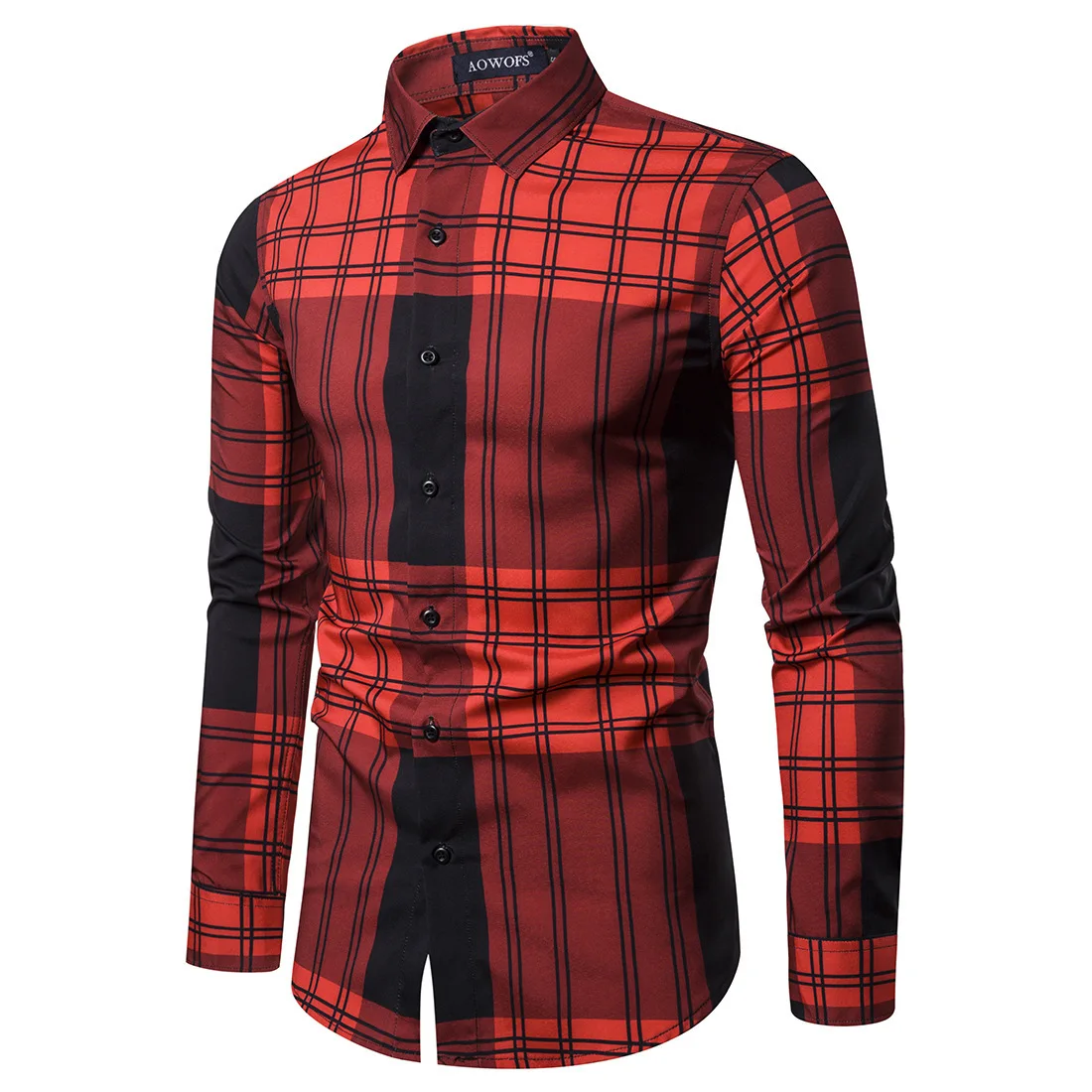 2021 men's European size long-sleeved shirt men's fashion color matching plaid youth shirt, Picture shown
2021 men's European size long-sleeved shirt men's fashion color matching plaid youth shirt, Picture shown