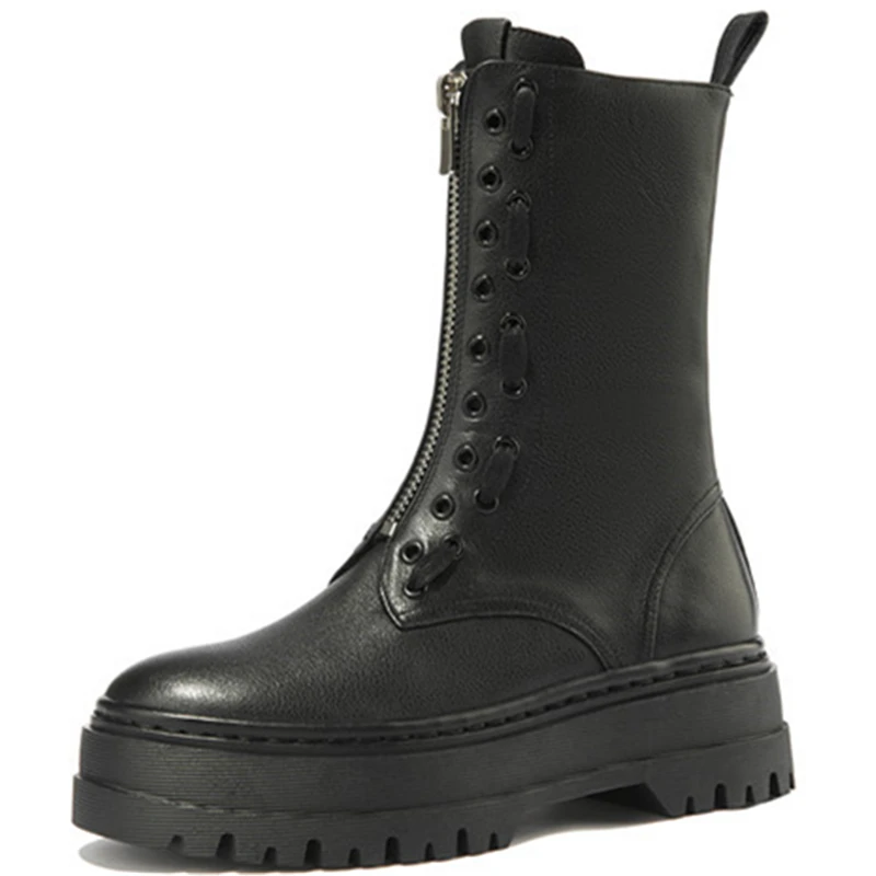 Top Quality Motorcycle Boots For Women Genuine Leather Platform Chunky Heels Shoes Woman Fall Winter Party Ankle Boots
Top Quality Motorcycle Boots For Women Genuine Leather Platform Chunky Heels Shoes Woman Fall Winter Party Ankle Boots