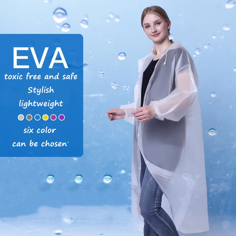 

Factory wholesale thickened adult outdoor protection travel EVA fashion lightweight raincoat poncho rain cape raincoats