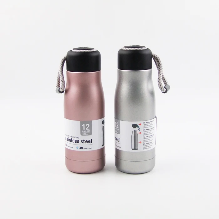 Eco Friendly 420ml Double Wall Stainless Steel Sports Water Bottle Insulated Vacuum Flask Coffee Thermos With Strap, Customized color
Eco Friendly 420ml Double Wall Stainless Steel Sports Water Bottle Insulated Vacuum Flask Coffee Thermos With Strap, Customized color