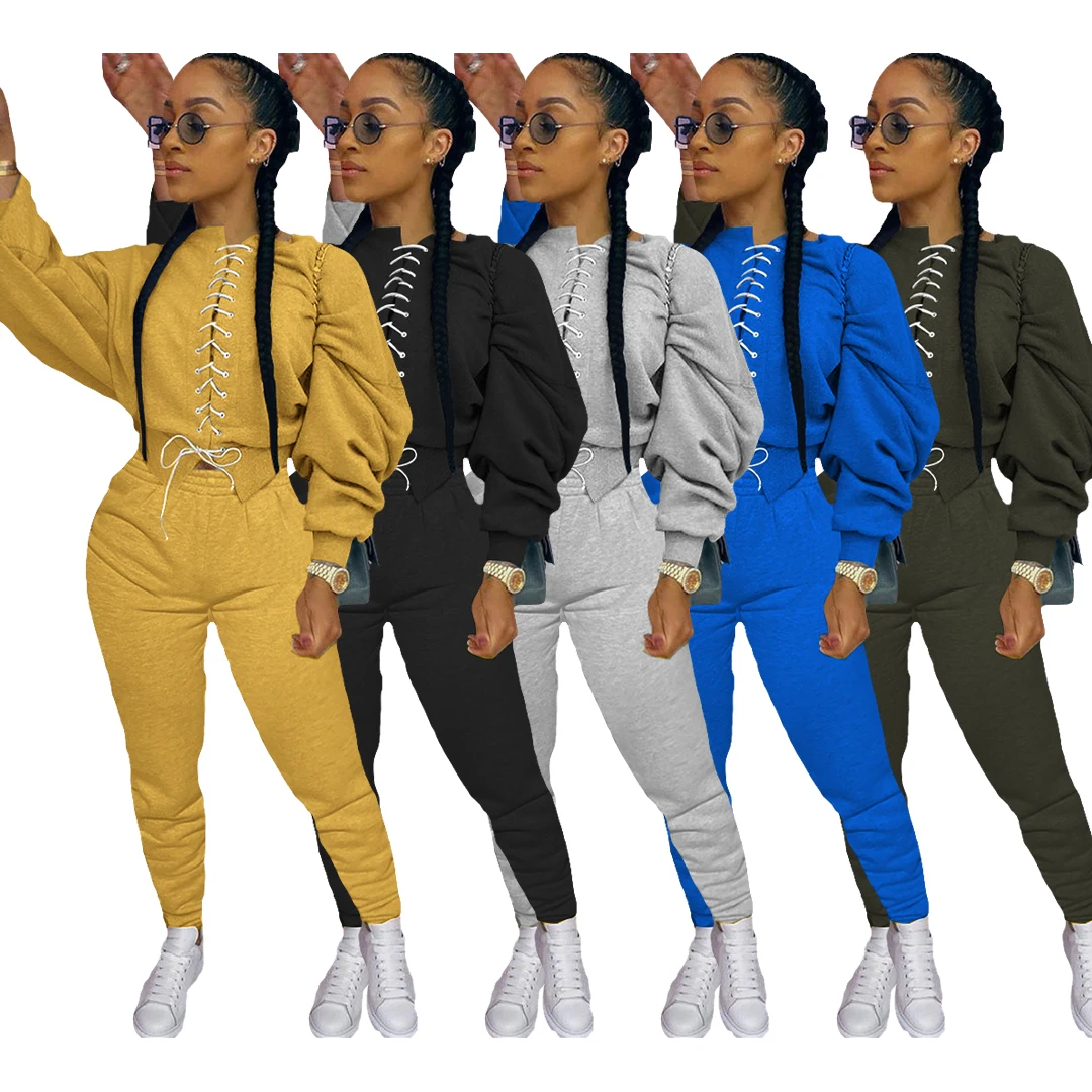 Foma F5006 New arrivals 2020 solid long sleeve tshirt two piece autumn set women clothing
Foma F5006 New arrivals 2020 solid long sleeve tshirt two piece autumn set women clothing